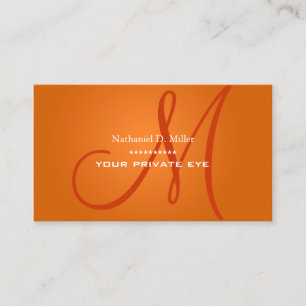 Monogram för strålande Orange Visitkort