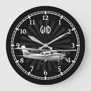 Monogram för Sunburst för flygplanCessna Stor Klocka