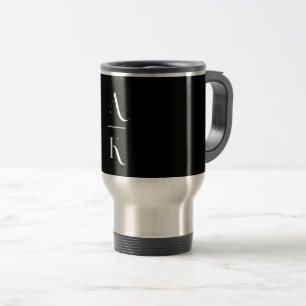 Monogram för svart och vit modern elegant resemugg
