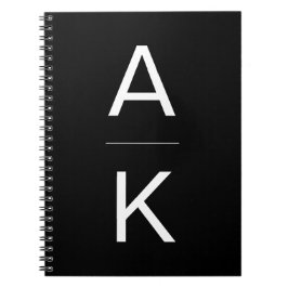Monogram för svart och vit modern personlig anteckningsbok