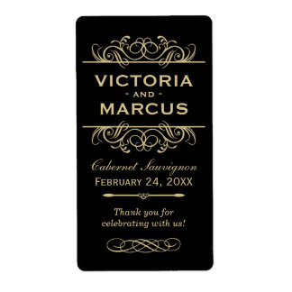 Monogram för Svarta havet och Guld Vin-Flaska Fraktsedel