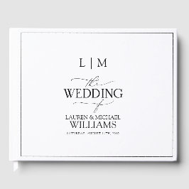 Monogram för svartvit elegant gästböcker