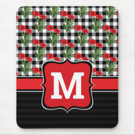 Monogram för svartvita vallar i shabby chic musmatta