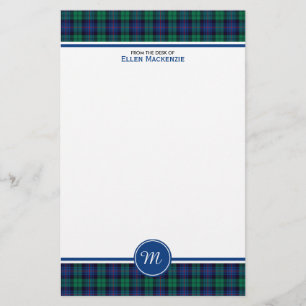 Monogram för Tartan för för Armstrong familjbl Brevpapper
