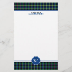 Monogram för Tartan för för Farquharson klanbl Brevpapper