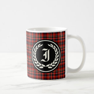Monogram för Tartan för Innes klan röd Kaffemugg