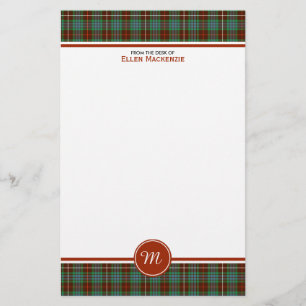 Monogram för Tartan för klanFraser jakt Brevpapper