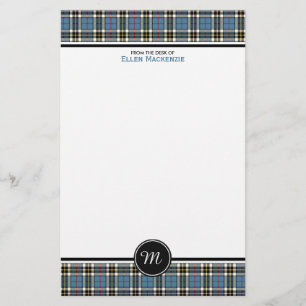 Monogram för Tartan för klänning för Thompson Brevpapper