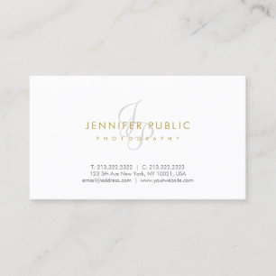 Monogram för text för elegant fotografslätt gul visitkort