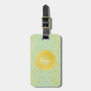 Monogram för tryck för cheetah för glitter för bagagebricka