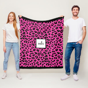 Monogram för tryck för moderiktig shock fleecefilt