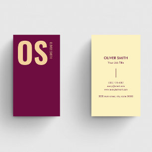 Monogram för unik Burgundy-Professionell för snygg Visitkort