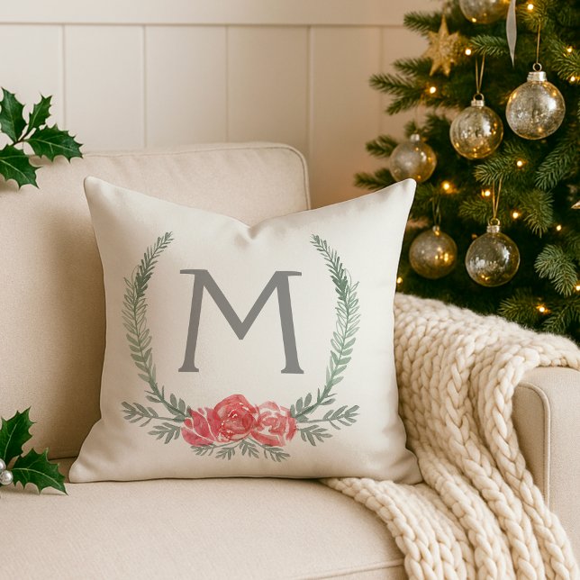 Monogram för utandning av botaniskt Laurel Kudde (Skapare uppladdad)