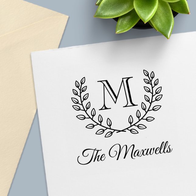 Monogram för utandning av dubbla Inledande familj  Självfärgande Stämpel (Skapare uppladdad)