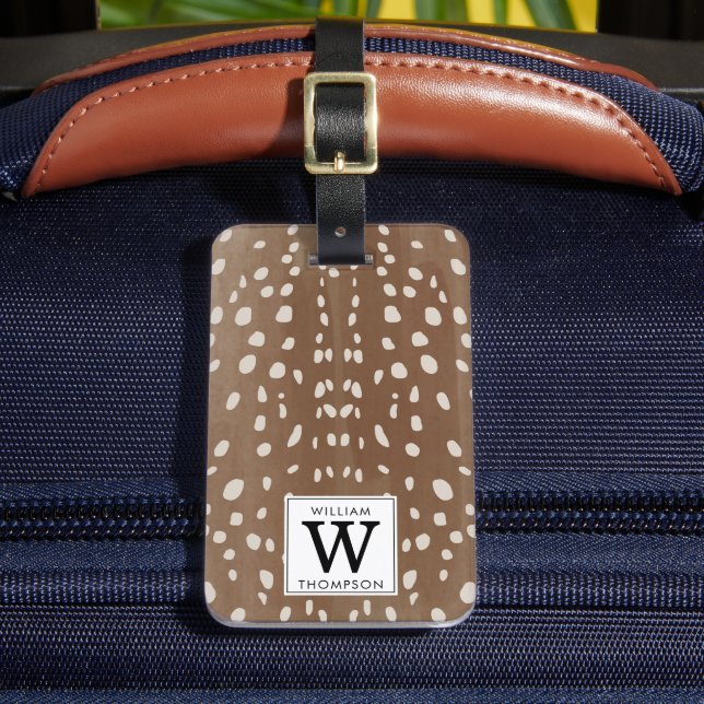 Monogram för utskrift av Baby Hjort Bagagebricka (Framsida Insitu 2)