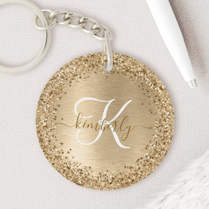 Monogram för utskrift av Guld Brushed Metall Glitt