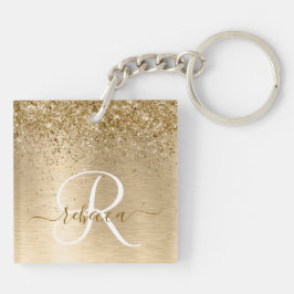 Monogram för utskrift av Guld Brushed Metall Glitt