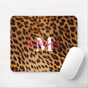 Monogram för utskrift av leopard på djur musmatta