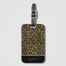 Monogram för utskrift av leopard på trendig Glitte