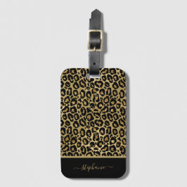 Monogram för utskrift av leopard på trendig Glitte Bagagebricka