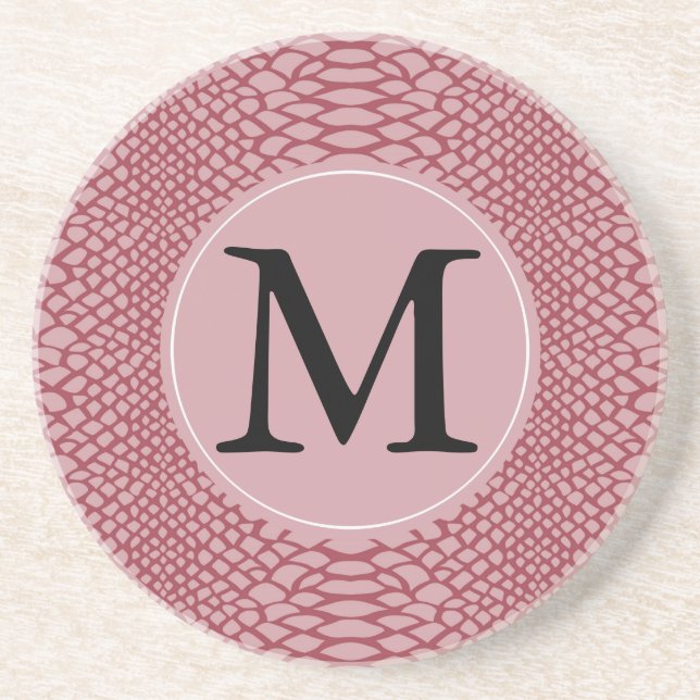 Monogram för utskrift av ögonblicksbild av rosa underlägg (Framsidan)
