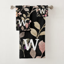 Monogram för vattenfärg Rustic Botanical Löv