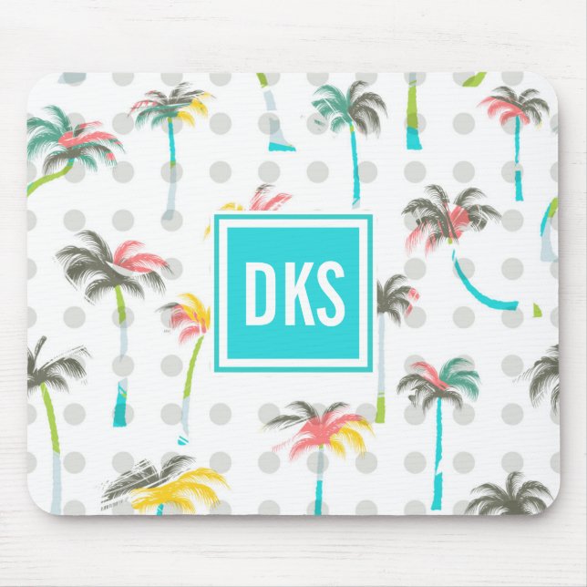 Monogram för vattenfärgpalmträd | musmatta (Framsidan)