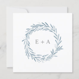 Monogram för vattenfärgsutandning Kvadratisk Spara Inbjudningar