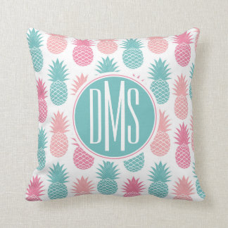 Monogram för vintageananasmönster | kudde