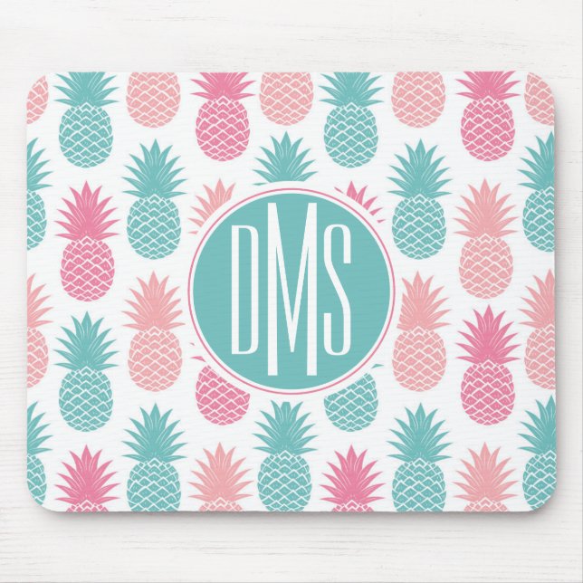 Monogram för vintageananasmönster | musmatta (Framsidan)