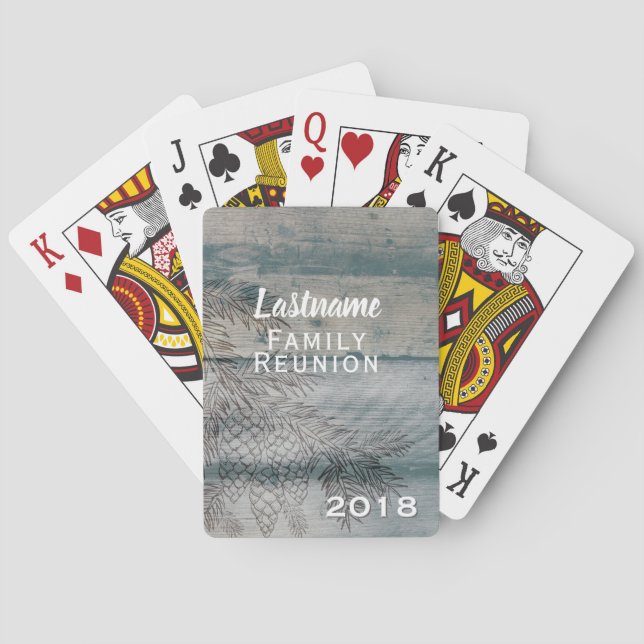 Monogram för vinter för nedgång för familjmötegåva spelkort (Baksidan)