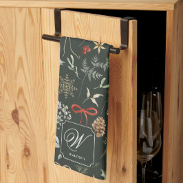 Monogram för vinterfritid kökshandduk