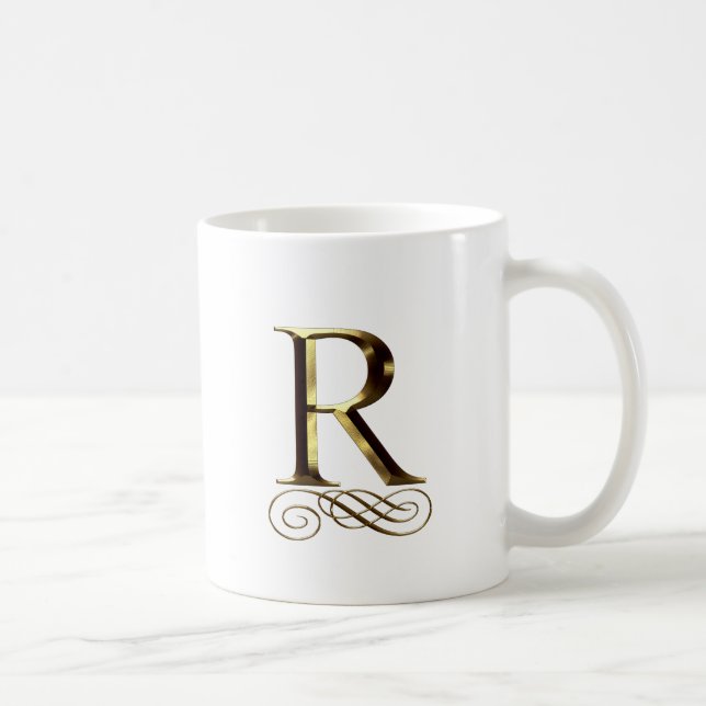 Monogram för VIP-guld" R" Kaffemugg (Höger)
