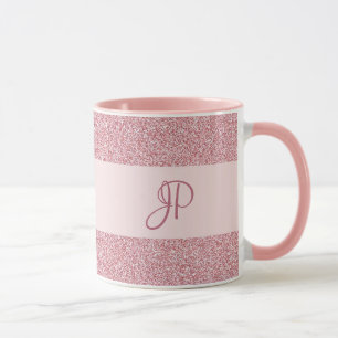Monogram för visningsmallen Ro Guld Glitter, Tren Mugg