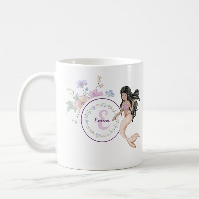 Monogram för visuella Sjöjungfruar Kaffemugg (Vänster)