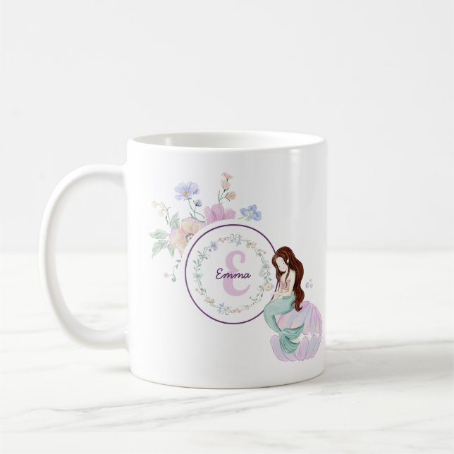 Monogram för visuella Sjöjungfruar Kaffemugg (Vänster)