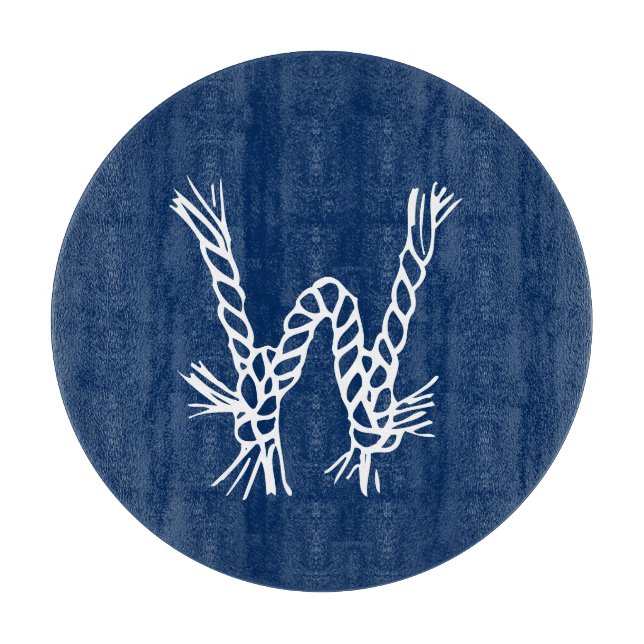 Monogram för vit anpassningsbar i havsgående snurr (Framsidan)