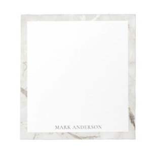 monogram för vit marmor-elegant anteckningsblock