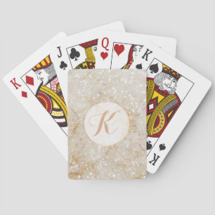Monogram för vit och Guld Gnistra Casinokort