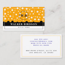 Monogram för vit svart Orange, elegant - initialt