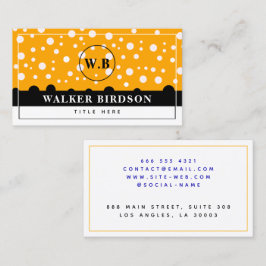 Monogram för vit svart Orange, elegant - initialt