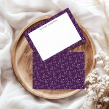 Monogram för vita Hund Plum Lila