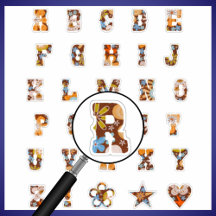 Monogram för western temaBlommigt | Alphabet Brev