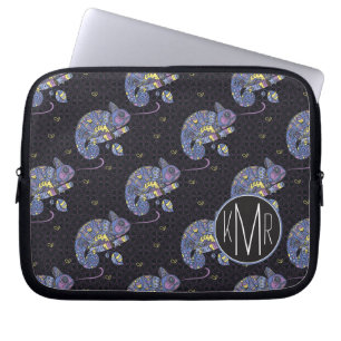 Monogram för Zentangle ödla   Laptop Sleeve