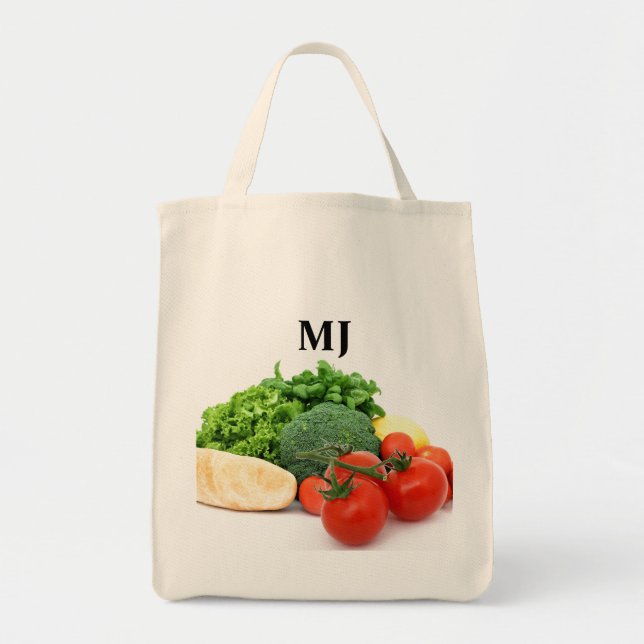 Monogram Förfriskande Matvaror Shoppingväska Tygkasse (Framsidan)