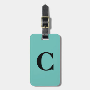 Monogram - första anpassade namn - svart blått gif bagagebricka