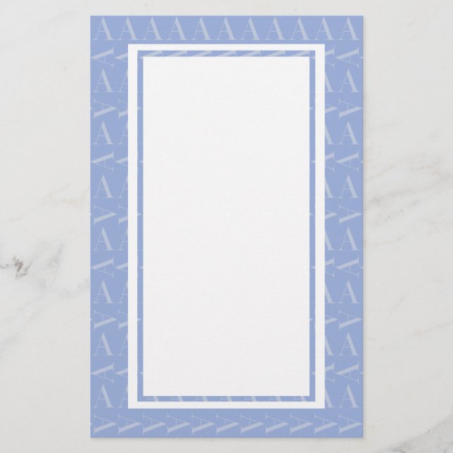 Monogram första Brev A, blå Brevpapper (Framsida)
