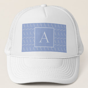 Monogram första Brev A, blå Keps