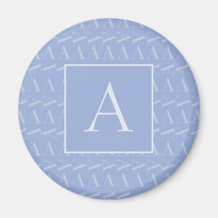 Monogram första Brev A, blå Magnet