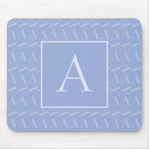 Monogram första Brev A, blå Musmatta
